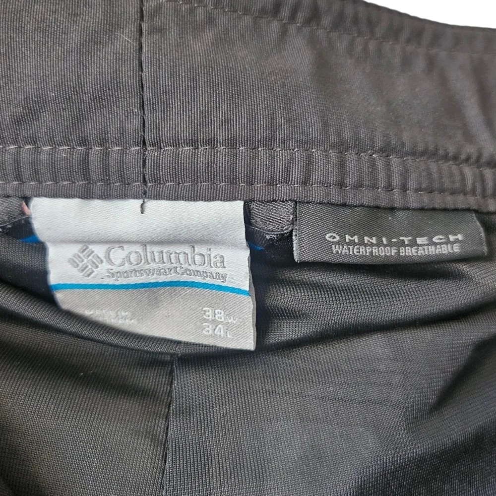 Columbia Men's South Canyon Omni-Tech Gray Waterproof Rain Hiking Pants, 38W×34L